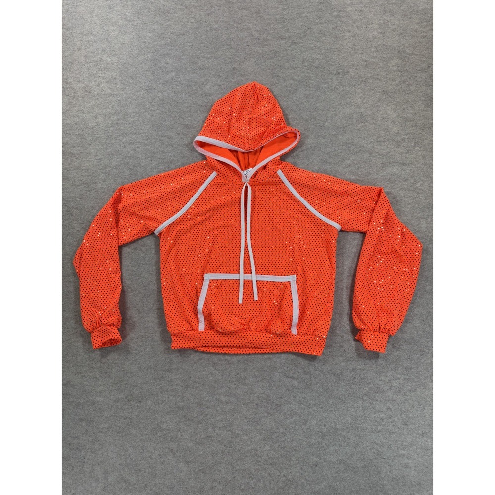 A Wish Come True Rappers Delight Neon Sequin Hoodie Kids Orange M 25242